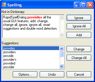 RapidSpell Desktop .NET dialog spell checker