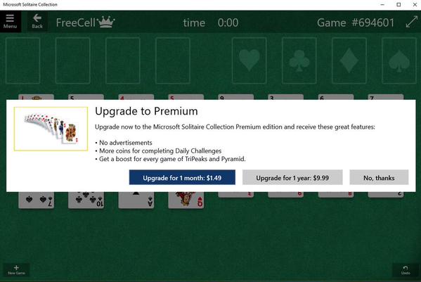 Windows Solitaire is now a freemium : r/gaming