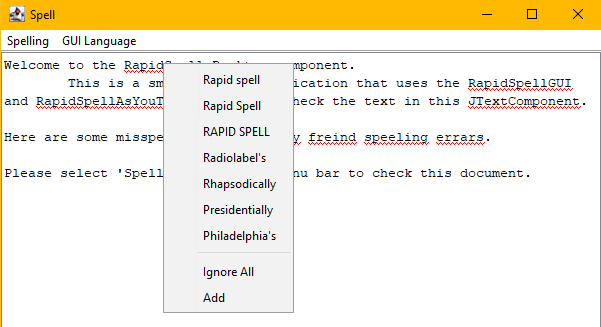 As You Type spell checker