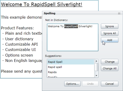 Keyoti RapidSpell Silverlight v2.0