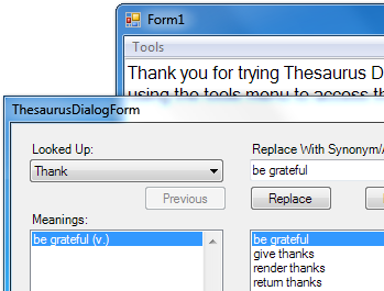 Thesaurus Desktop .NET control